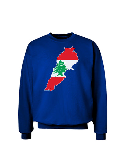 Lebanon Flag Silhouette Adult Dark Sweatshirt-Sweatshirts-TooLoud-Deep-Royal-Blue-Small-Davson Sales
