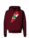 Lebanon Flag Silhouette Dark Hoodie Sweatshirt-Hoodie-TooLoud-Maroon-Small-Davson Sales