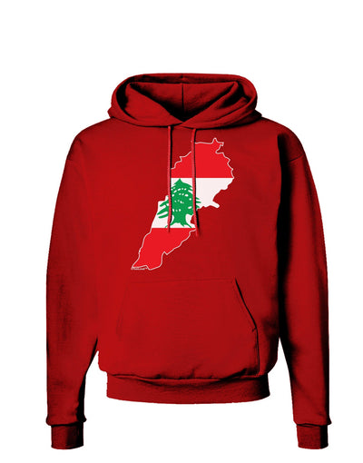 Lebanon Flag Silhouette Dark Hoodie Sweatshirt-Hoodie-TooLoud-Red-Small-Davson Sales