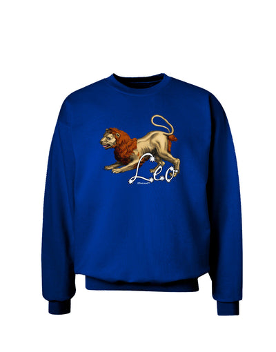 Leo Color Illustration Adult Dark Sweatshirt-Sweatshirts-TooLoud-Deep-Royal-Blue-Small-Davson Sales