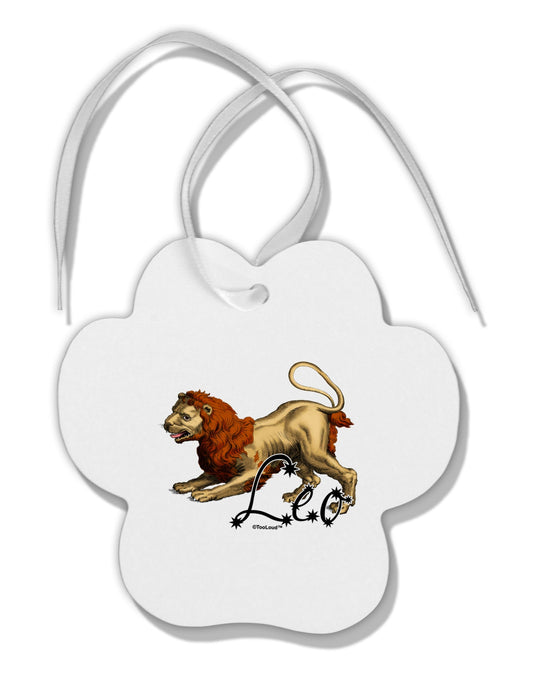 Leo Color Illustration Paw Print Shaped Ornament-Ornament-TooLoud-White-Davson Sales