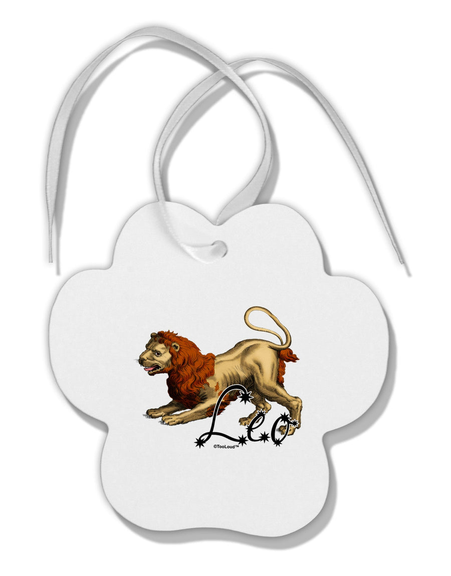 Leo Color Illustration Paw Print Shaped Ornament-Ornament-TooLoud-White-Davson Sales