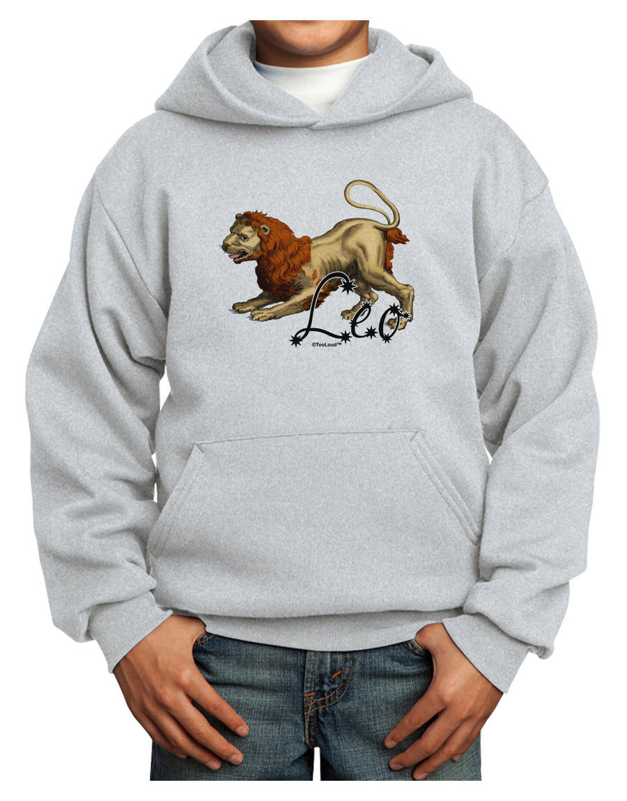 Leo Color Illustration Youth Hoodie Pullover Sweatshirt-Youth Hoodie-TooLoud-White-XS-Davson Sales