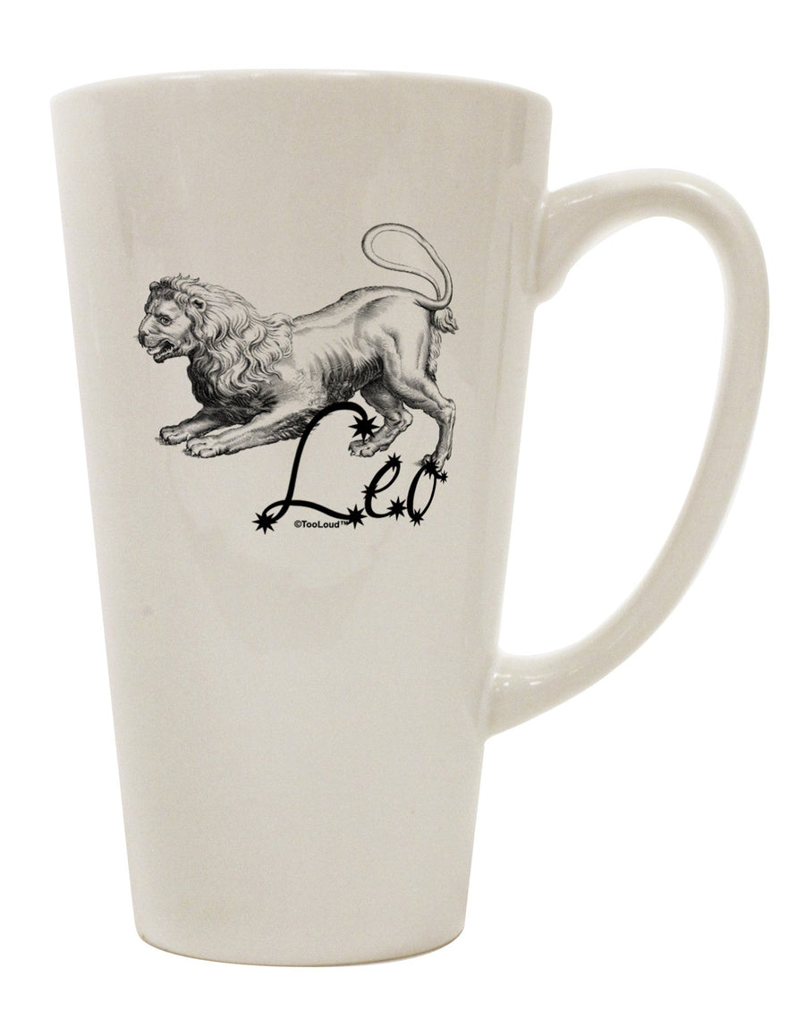 Leo Illustration 16 Ounce Conical Latte Coffee Mug - Expertly Crafted Drinkware-Conical Latte Mug-TooLoud-White-Davson Sales