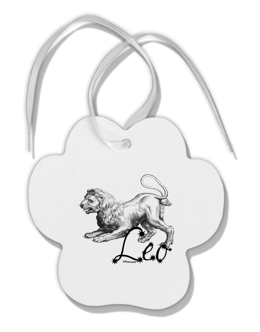 Leo Illustration Paw Print Shaped Ornament-Ornament-TooLoud-White-Davson Sales