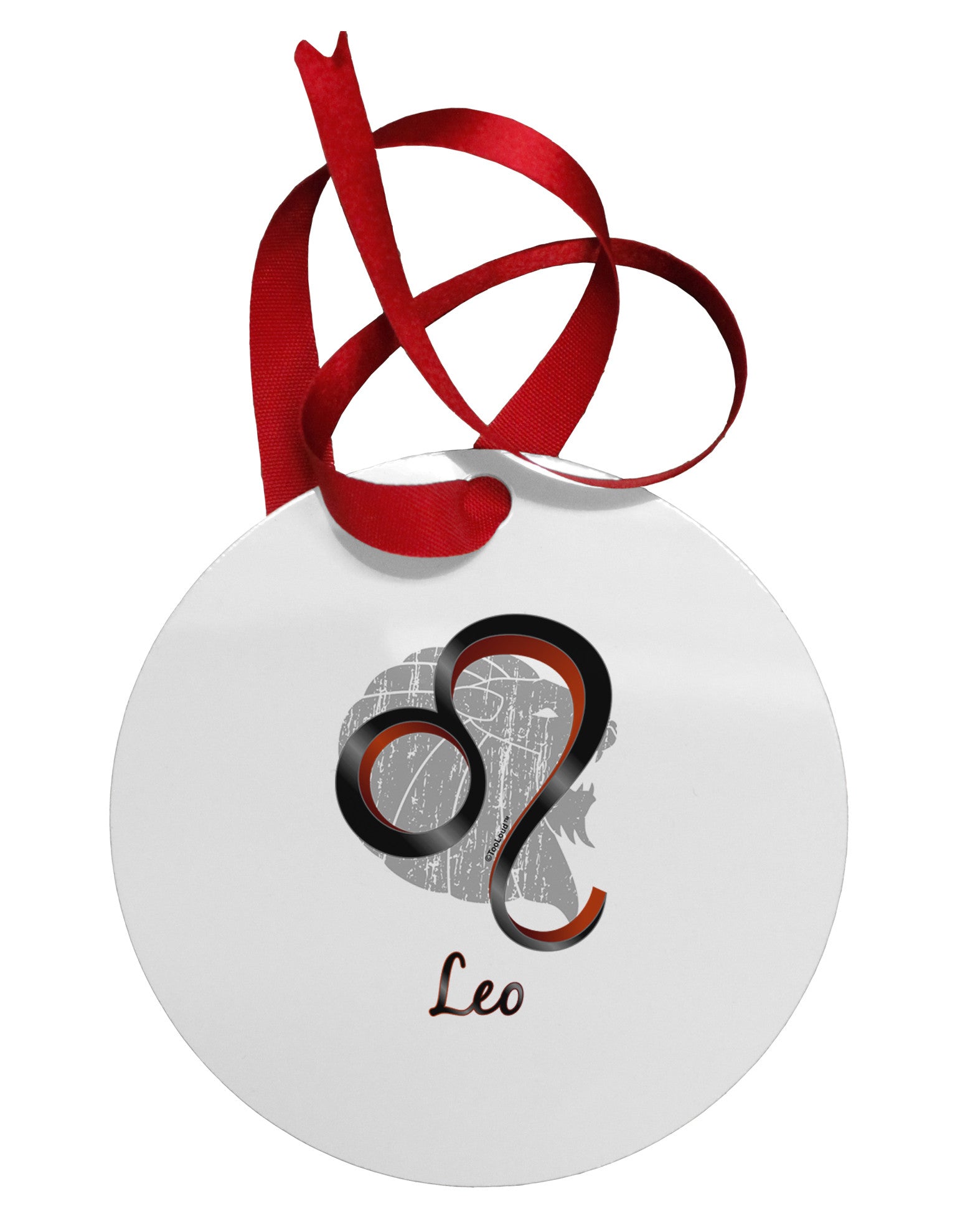 Leo Symbol Circular Metal Ornament-Ornament-TooLoud-White-Davson Sales
