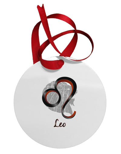 Leo Symbol Circular Metal Ornament-Ornament-TooLoud-White-Davson Sales