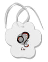 Leo Symbol Paw Print Shaped Ornament-Ornament-TooLoud-White-Davson Sales