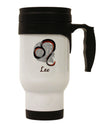 Leo Symbol Stainless Steel 14oz Travel Mug-Travel Mugs-TooLoud-White-Davson Sales