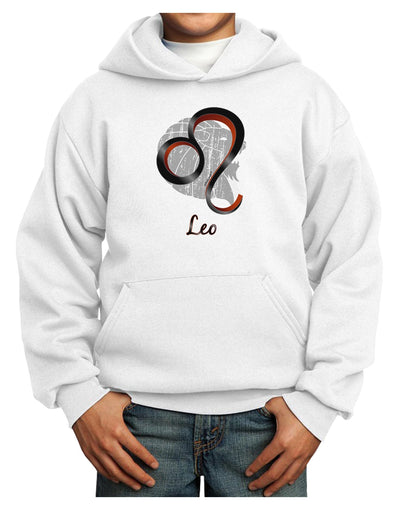 Leo Symbol Youth Hoodie Pullover Sweatshirt-Youth Hoodie-TooLoud-White-XS-Davson Sales