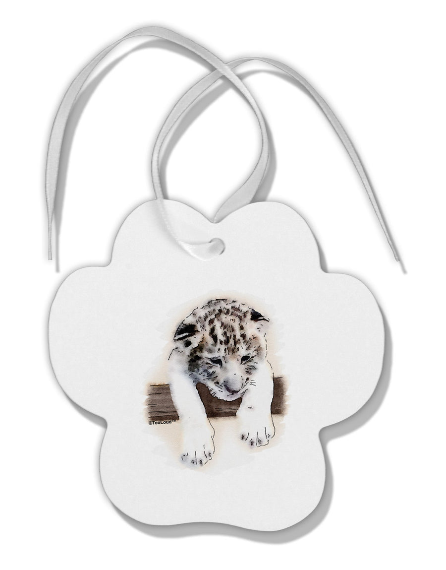 Leopard Cub Paw Print Shaped Ornament-Ornament-TooLoud-White-Davson Sales