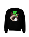 Leprechaun Disgruntled Cat Adult Dark Sweatshirt-Sweatshirts-TooLoud-Black-Small-Davson Sales