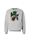 Leprechaun Disgruntled Cat Sweatshirt-Sweatshirts-TooLoud-AshGray-Small-Davson Sales