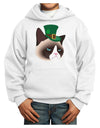 Leprechaun Disgruntled Cat Youth Hoodie Pullover Sweatshirt-Youth Hoodie-TooLoud-White-XS-Davson Sales