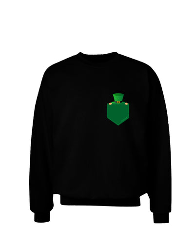 Leprechaun Peeking Out of Faux Pocket Adult Dark Sweatshirt by TooLoud-Sweatshirts-TooLoud-Black-Small-Davson Sales