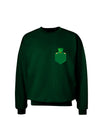 Leprechaun Peeking Out of Faux Pocket Adult Dark Sweatshirt by TooLoud-Sweatshirts-TooLoud-Deep-Forest-Green-Small-Davson Sales