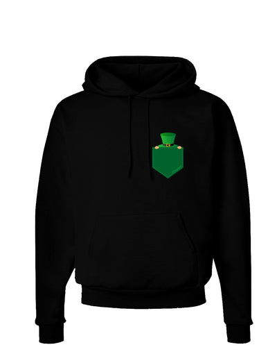 Leprechaun Peeking Out of Faux Pocket Dark Hoodie Sweatshirt by TooLoud-Hoodie-TooLoud-Black-Small-Davson Sales