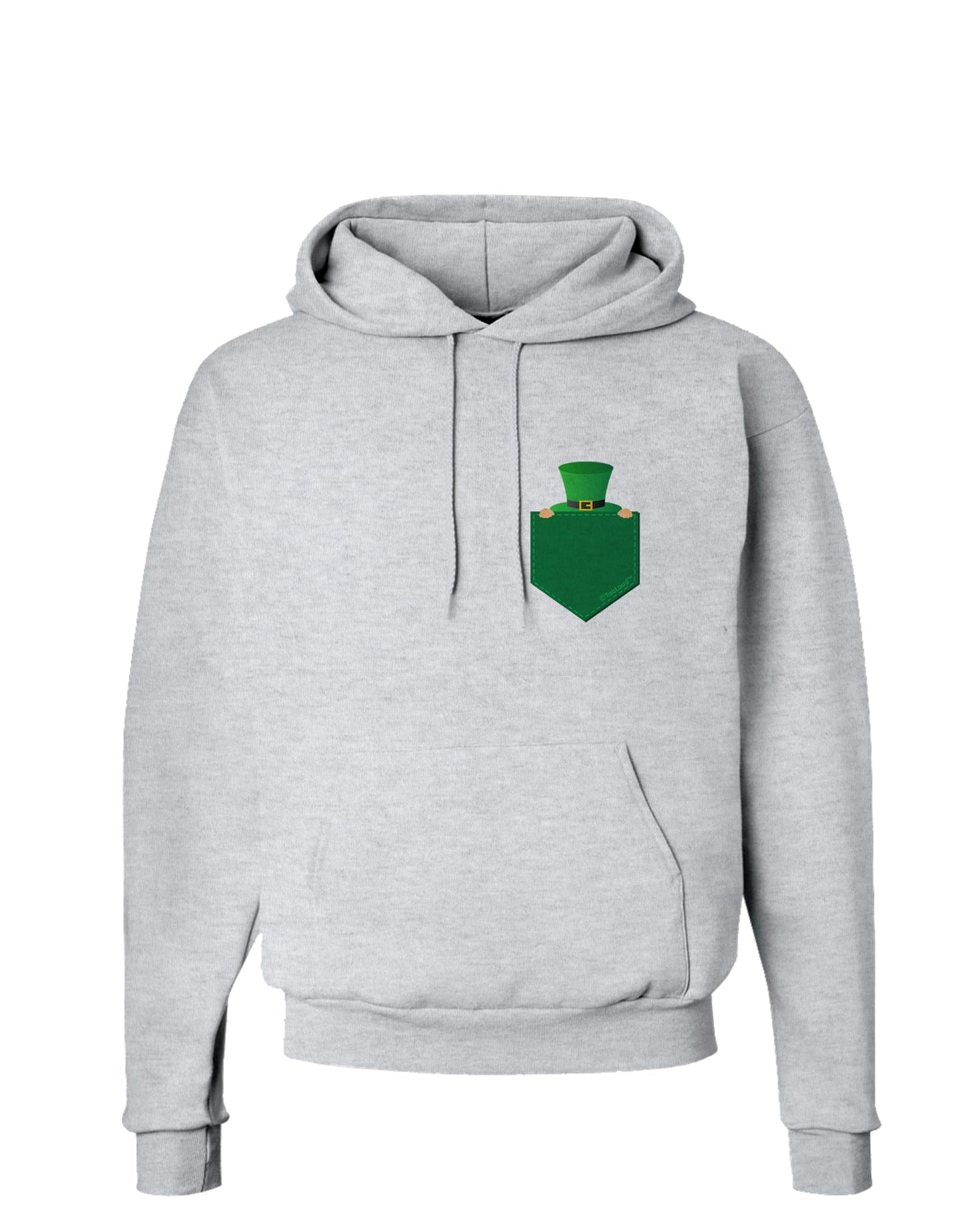 Leprechaun Peeking Out of Faux Pocket Hoodie Sweatshirt by TooLoud-Hoodie-TooLoud-AshGray-Small-Davson Sales