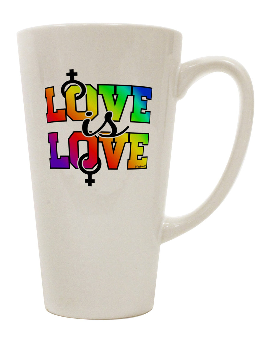 Lesbian Pride 16 Ounce Conical Latte Coffee Mug - Perfect for Celebrating Love-Conical Latte Mug-TooLoud-White-Davson Sales