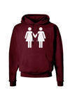 Lesbian Women Holding Hands LGBT Dark Hoodie Sweatshirt-Hoodie-TooLoud-Maroon-Small-Davson Sales