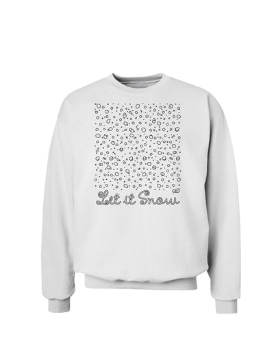 Let It Snow Falling Snowflakes - Christmas Sweatshirt-Sweatshirts-TooLoud-White-Small-Davson Sales