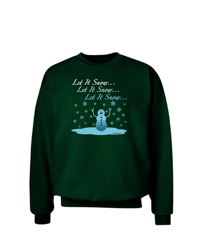 Let It Snow Happy Snowman Adult Dark Sweatshirt-Sweatshirts-TooLoud-Deep-Forest-Green-Small-Davson Sales