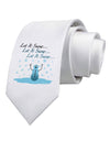 Let It Snow Happy Snowman Printed White Necktie