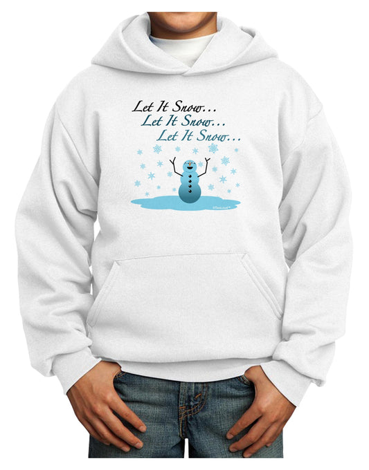 Let It Snow Happy Snowman Youth Hoodie Pullover Sweatshirt-Youth Hoodie-TooLoud-White-XS-Davson Sales