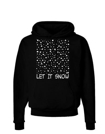 Let It Snow Text Snowflakes - Christmas Dark Hoodie Sweatshirt-Hoodie-TooLoud-Black-Small-Davson Sales