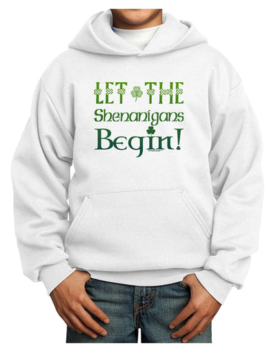 Let the Shenanigans Begin Youth Hoodie Pullover Sweatshirt-Youth Hoodie-TooLoud-White-XS-Davson Sales