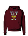 Let's Get Lit Menorah Dark Hoodie Sweatshirt-Hoodie-TooLoud-Maroon-Small-Davson Sales