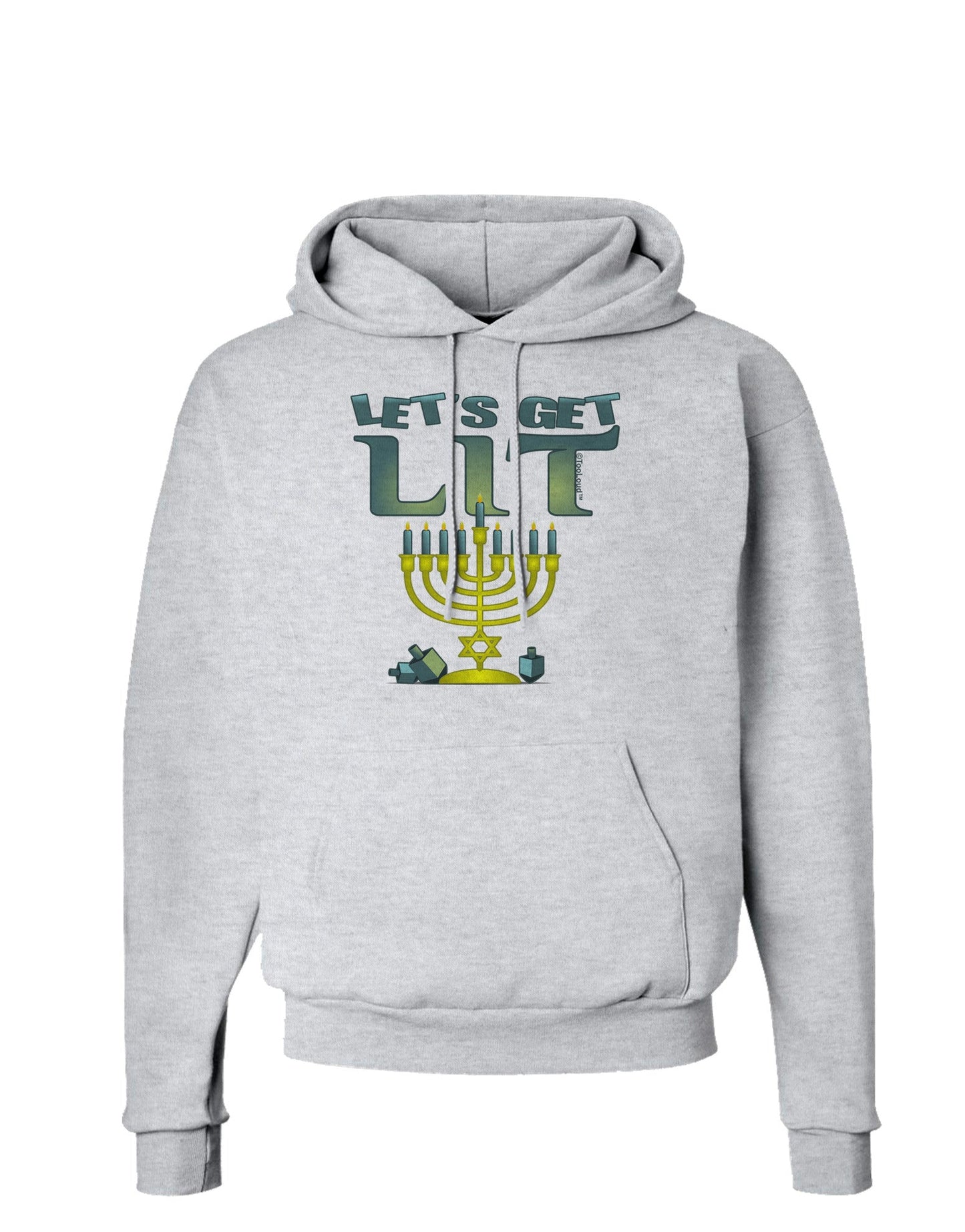 Let's Get Lit Menorah Hoodie Sweatshirt-Hoodie-TooLoud-AshGray-Small-Davson Sales