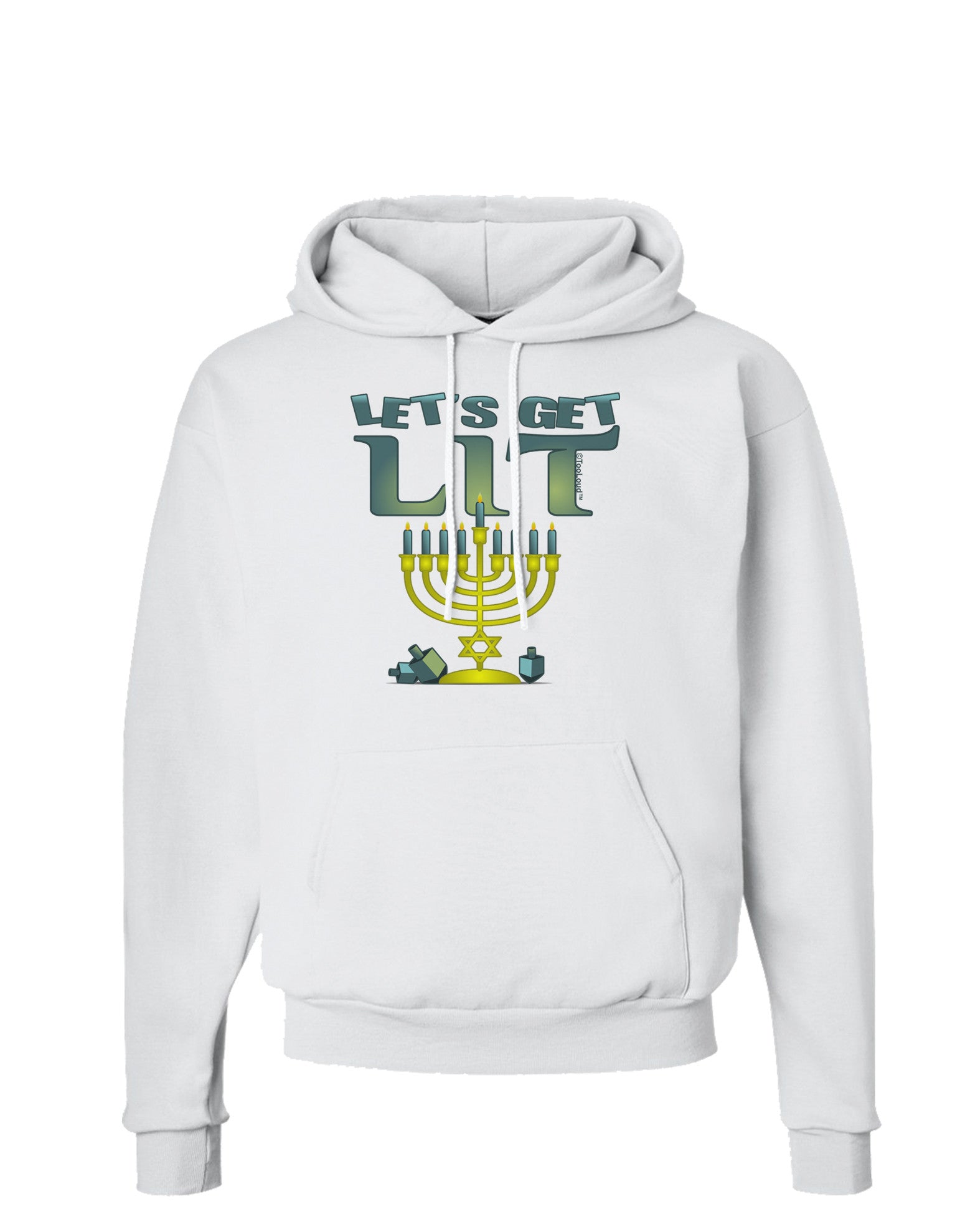 Let's Get Lit Menorah Hoodie Sweatshirt-Hoodie-TooLoud-White-Small-Davson Sales