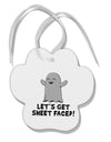 Let's Get Sheet Faced Paw Print Shaped Ornament by TooLoud-Ornament-TooLoud-White-Davson Sales