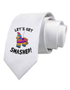 Let's Get Smashed Pinata Printed White Necktie