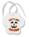 Let's Get Smashed Pumpkin Paw Print Shaped Ornament by TooLoud-Ornament-TooLoud-White-Davson Sales