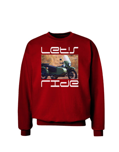 Lets Ride Sidecar Motorcycle Adult Dark Sweatshirt-Sweatshirts-TooLoud-Deep-Red-Small-Davson Sales