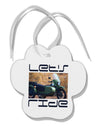 Lets Ride Sidecar Motorcycle Paw Print Shaped Ornament-Ornament-TooLoud-White-Davson Sales