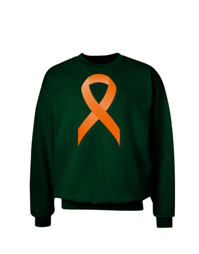 Leukemia Awareness Ribbon - Orange Adult Dark Sweatshirt-Sweatshirts-TooLoud-Deep-Forest-Green-Small-Davson Sales