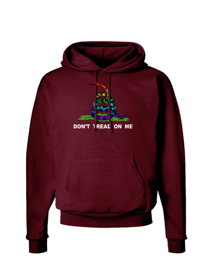 LGBT Freedom Rainbow Don't Tread on Me Dark Hoodie Sweatshirt-Hoodie-TooLoud-Maroon-Small-Davson Sales