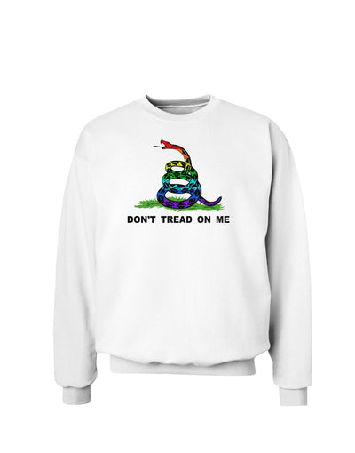 LGBT Freedom Rainbow Don't Tread on Me Sweatshirt-Sweatshirts-TooLoud-White-Small-Davson Sales