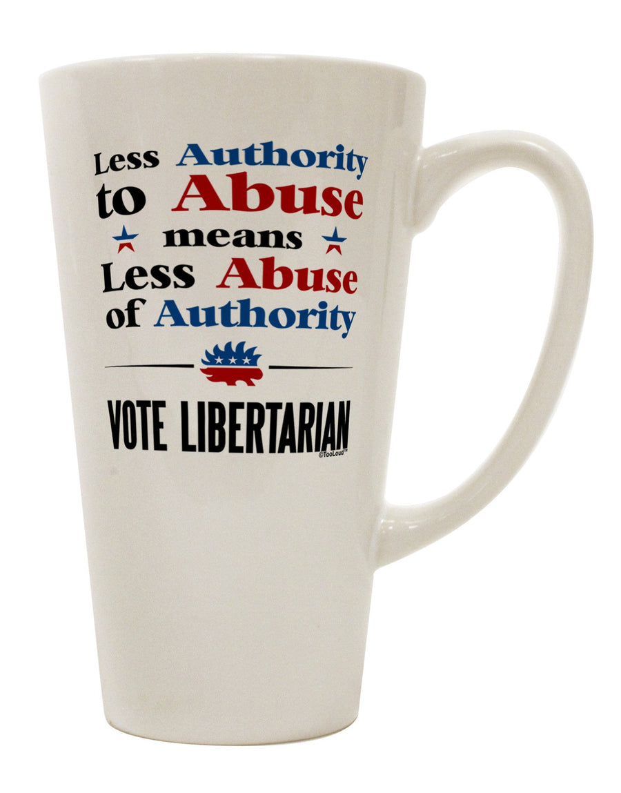 Libertarian Advocate 16 Ounce Conical Latte Coffee Mug - Expertly Crafted Drinkware-Conical Latte Mug-TooLoud-White-Davson Sales