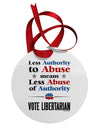 Libertarian Against Authority Abuse Circular Metal Ornament-Ornament-TooLoud-White-Davson Sales