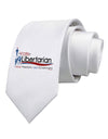 Libertarian Slogan Printed White Necktie