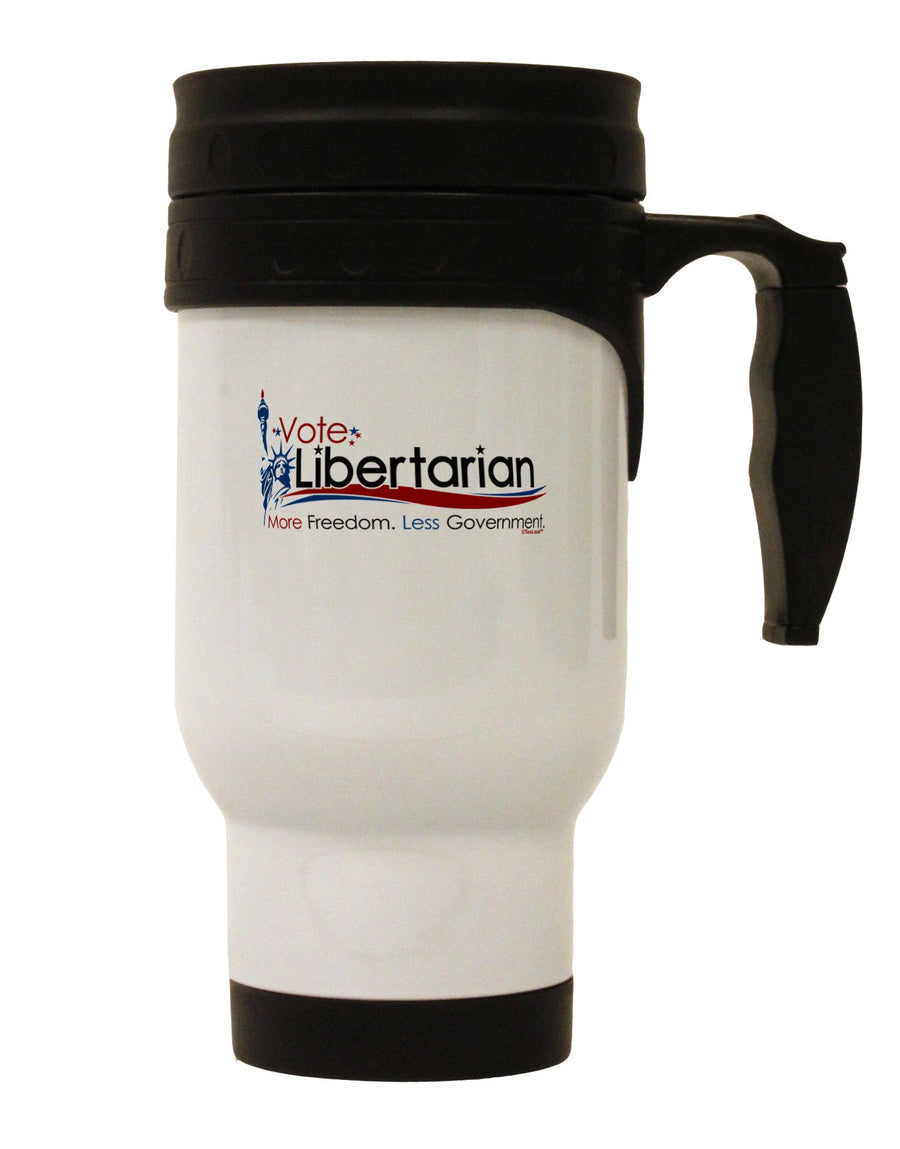 Libertarian Slogan Stainless Steel 14oz Travel Mug-Travel Mugs-TooLoud-White-Davson Sales