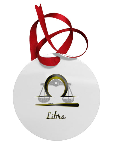 Libra Symbol Circular Metal Ornament-Ornament-TooLoud-White-Davson Sales