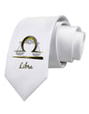 Libra Symbol Printed White Necktie