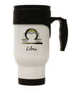 Libra Symbol Stainless Steel 14oz Travel Mug-Travel Mugs-TooLoud-White-Davson Sales