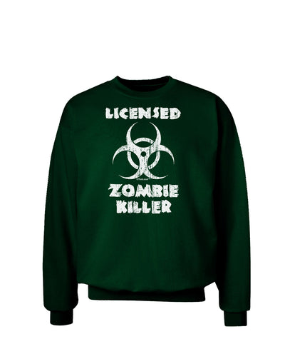 Licensed Zombie Killer - Biohazard Adult Dark Sweatshirt by TooLoud-Sweatshirts-TooLoud-Deep-Forest-Green-Small-Davson Sales