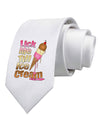 Lick Me Till Ice Cream Printed White Necktie